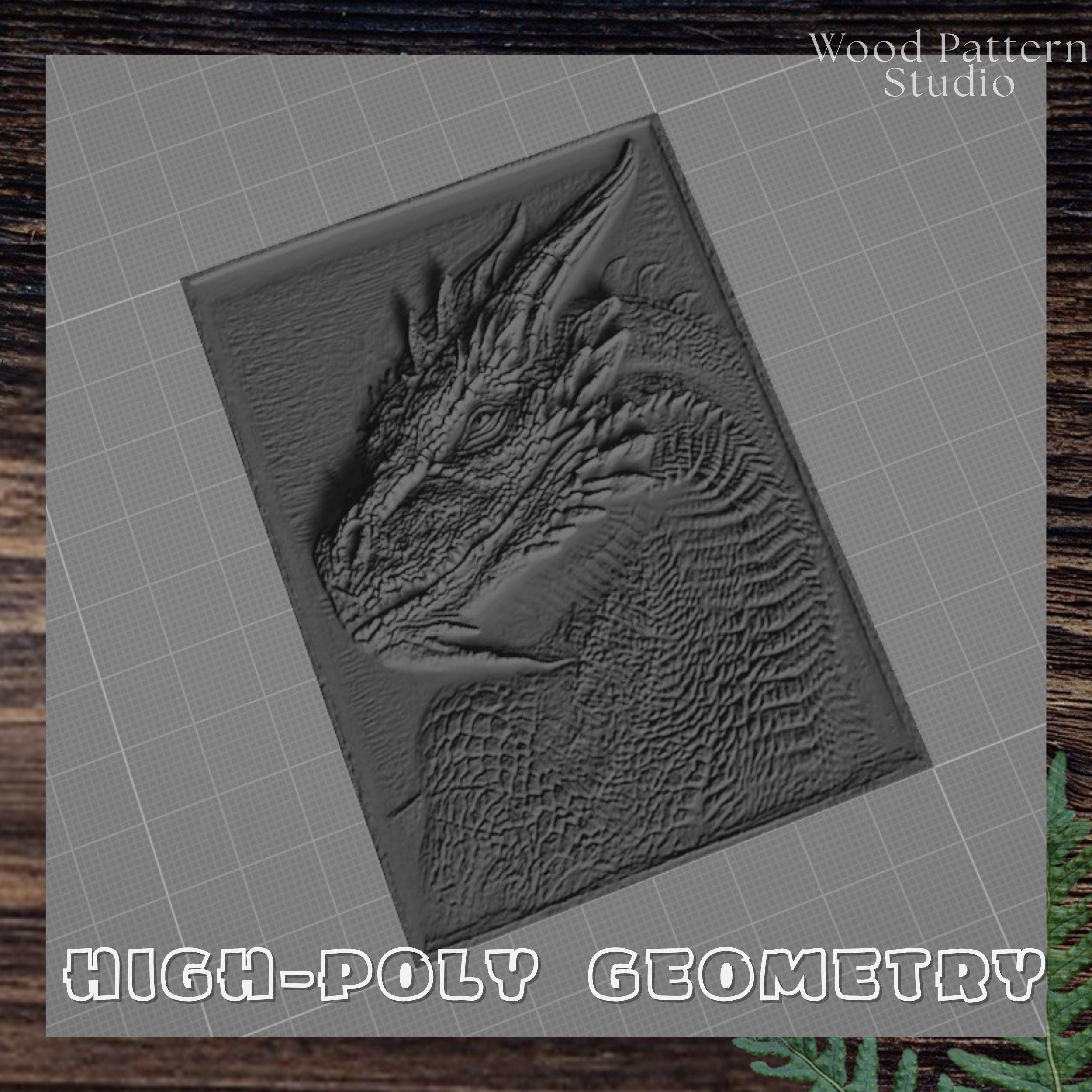 Mythical Dragon 3D STL Relief for CNC Router | Fantasy Beast Wood ...