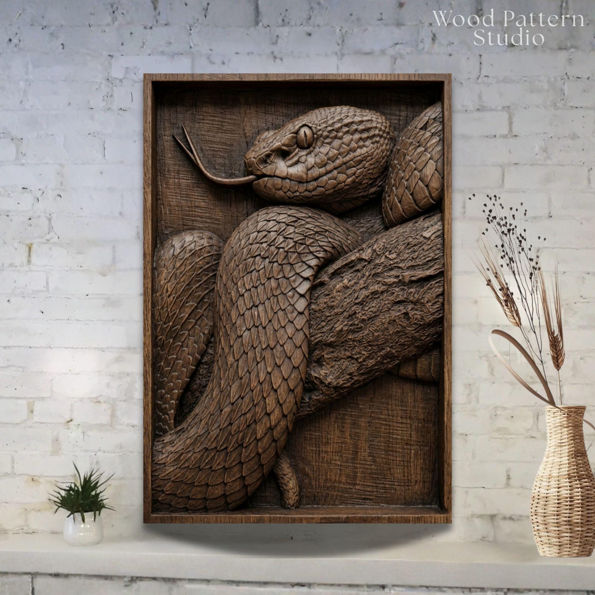 Python Snake 3D STL Relief for CNC Router | Realistic Serpent 3D Print ...