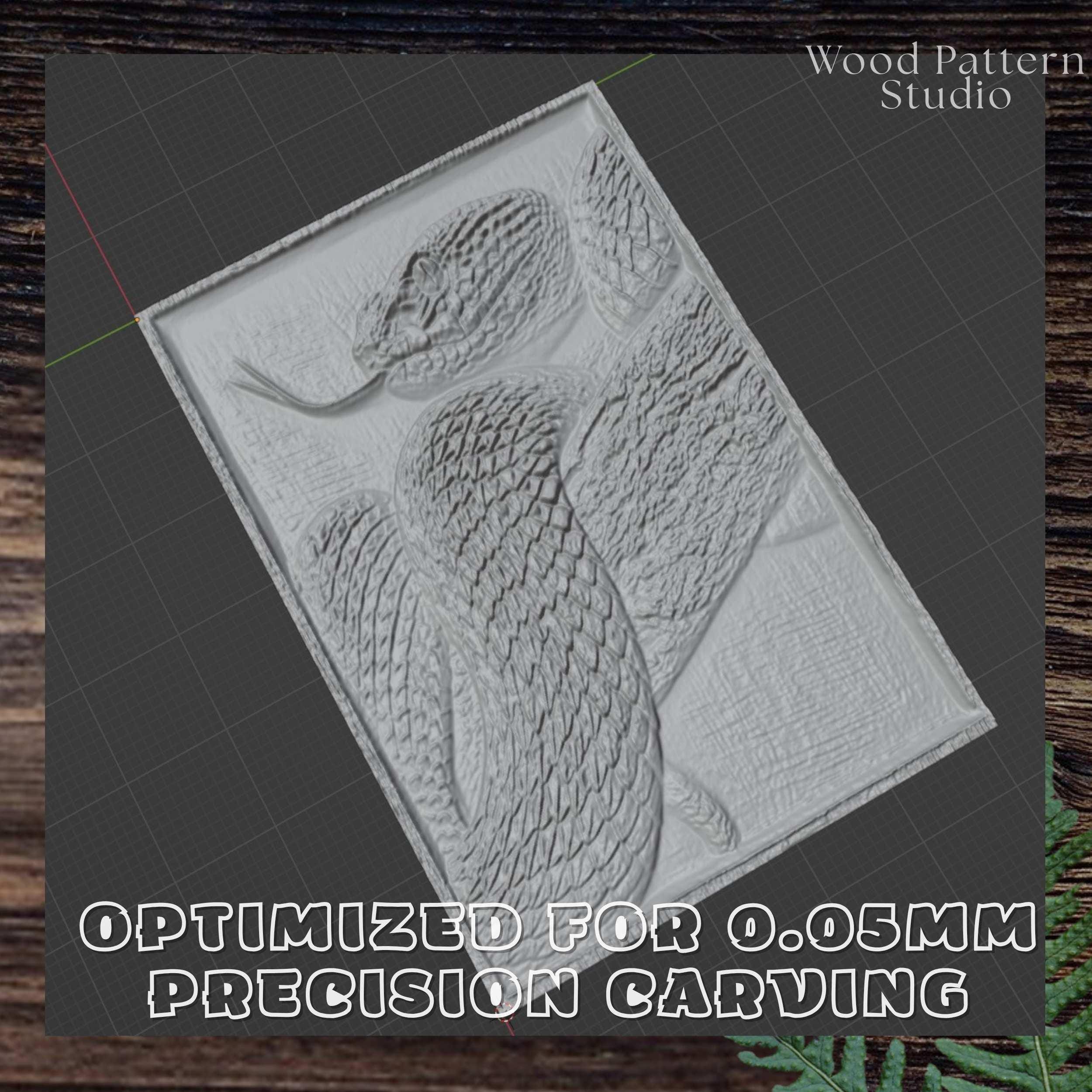 Python Snake 3D STL Relief for CNC Router | Realistic Serpent 3D Print ...