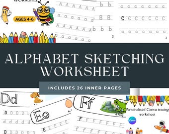 ABC Letter Tracing Workbook For Kids | A-Z Alphabet Practice Preschool Kindergarten (PDF)