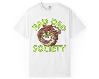 T-shirt Rad Dad Society / Maglietta con grafica vintage a serpente, regalo per la festa del papà