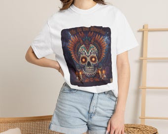 Sugar Skull Headdress T-shirt | Day of the Dead Skull Art, Dia de los Muertos