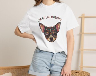 Unisex Día de los Muertos Dog Skull T-shirt | Sugar Skull Dog Tee