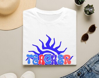 Teacher Sun T-Shirt | Back to School, Lightweight Cotton Tee