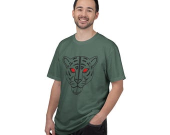 Aztec Jaguar Head T-shirt | Tribal Jaguar Graphic Tee