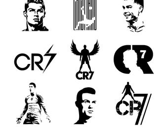 Paquete de imágenes prediseñadas de Cristiano Ronaldo: Ronaldo PNG, CR7 Fútbol PNG, SVG (Descarga digital)