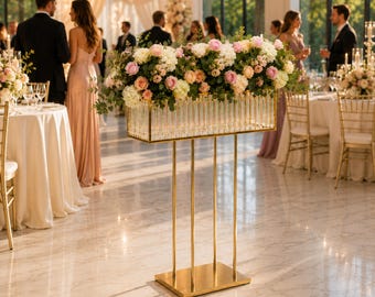 Flower Stand Iron Acrylic Centerpiece Tall Floral Pedestal Wedding Reception Decor Event Table Display