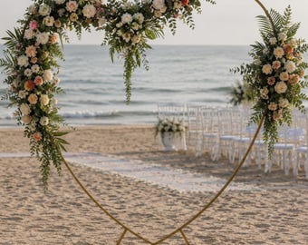 Gold Heart Backdrop Stand, 6.6 Ft Metal Frame, Wedding Ceremony Decor, Photo Booth