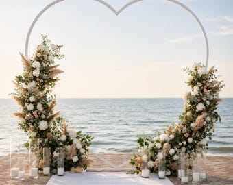 Heart Shaped Wedding Arch Stand White Ceremony Arch Wedding Proposal Bridal Shower Party