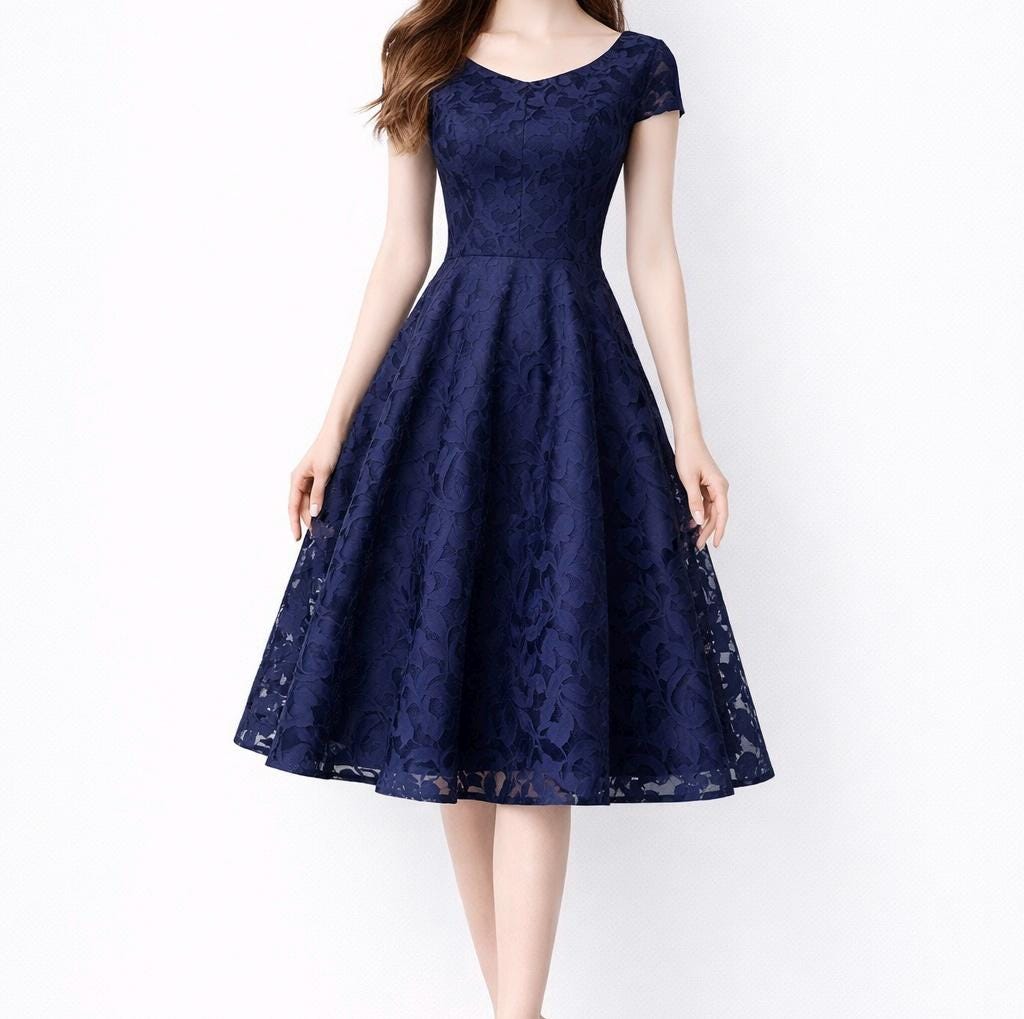 white christmas dresses Short 3/4 Sleeve Lace Cocktail Dress