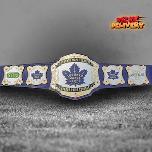 Toronto Maple Leafs Championship Belt | Ice Hockey Belt Replica | Brass Plates Leather Strap
