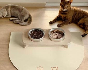 Alfombrilla minimalista de diatomita para comederos de mascotas, alfombrilla superabsorbente de secado rápido para cuencos de perros y gatos, mantel individual antideslizante antisalpicaduras y fácil de limpiar.