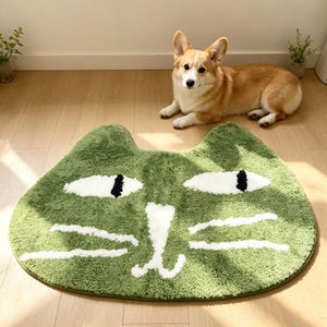 Zerbino originale a forma di muso di gatto, morbido tappeto assorbente in microfibra per il bagno, tappetino antiscivolo per animali domestici per ingresso, toilette e cameretta dei bambini