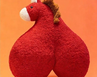 Peluche de caballo con forma de corazón, adorable almohada decorativa, el mejor regalo para ella y sus hijos; almohada de caballo con forma de corazón hecha a mano, decoración acogedora para el hogar.