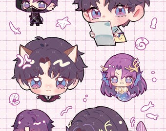 ラファエルのステッカーシート｜ラブ・アンド・ディープスペース｜ファンアート