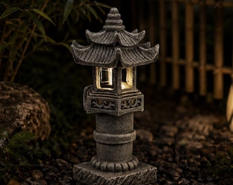 Japanese Garden Lantern Statue – Zen Outdoor Decor, Stone Style Lantern Ornament