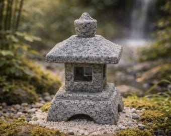 Mini farol japonés tipo cenador – Estatua de pagoda de arenisca para la decoración de jardines zen