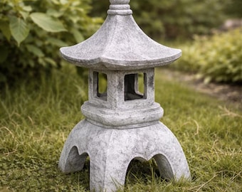 Japanse stenen lantaarn op zonne-energie – pagodetuinlamp, zendecor