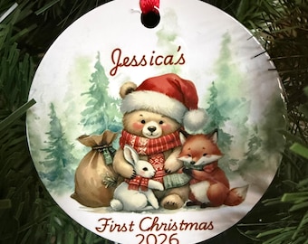 Adorno navideño personalizado - Recuerdo navideño de metal personalizado