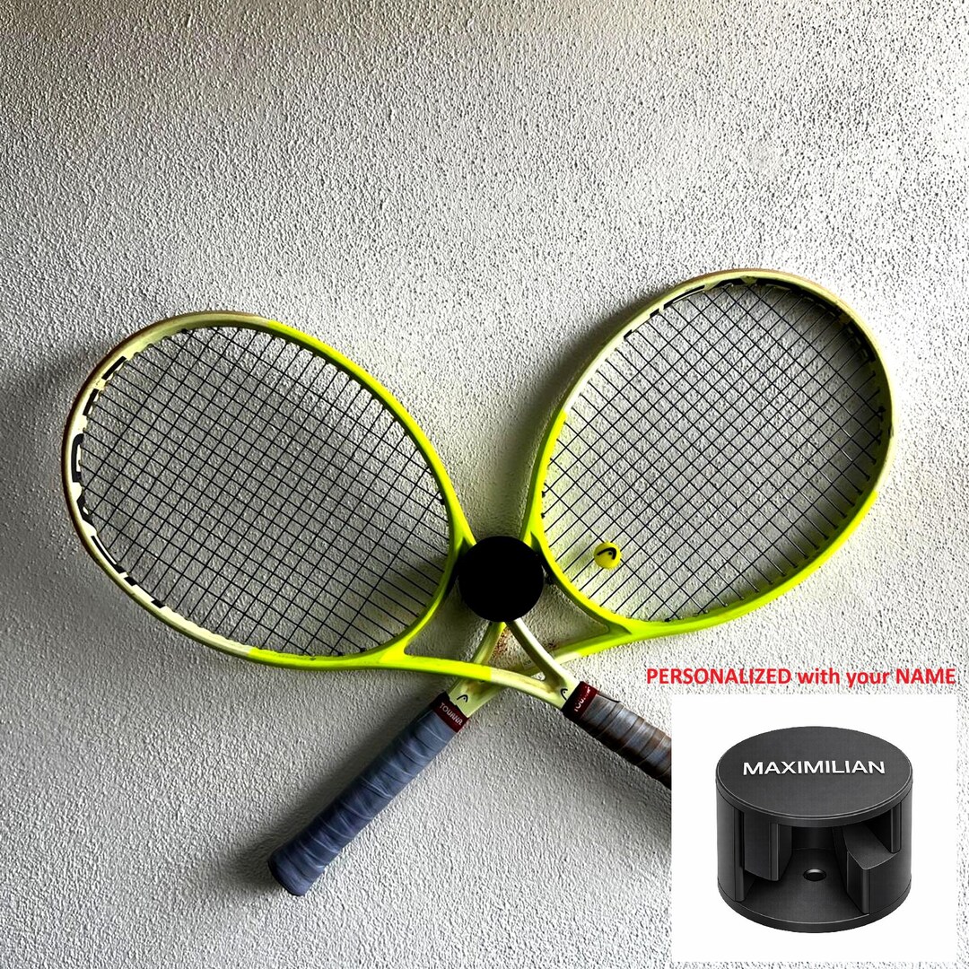 Personalized Tennis Racket Wall Mount | Crossed Tennis Racket Holder ...
