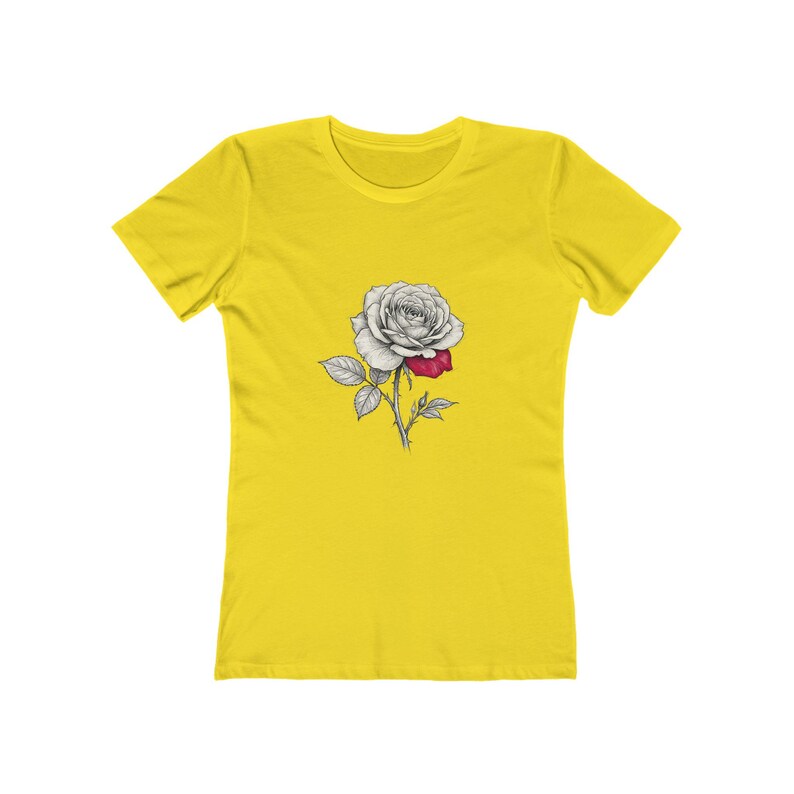 Rose Through Tee Vintage Single Rose Illustration Tee | Women's T-shirt - Etsy