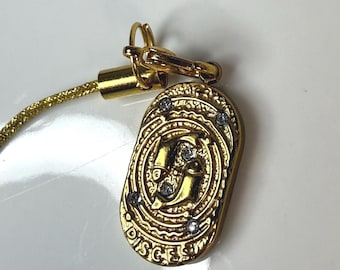 Złota zawieszka do telefonu z 18-karatowym znakiem zodiaku, prezent astrologiczny, akcesorium do znaku zodiaku