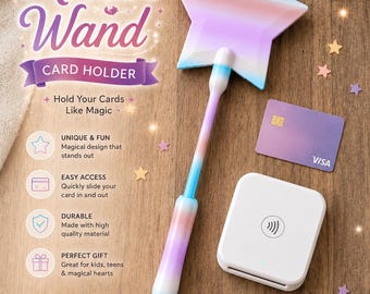 Magic Wand Card Holder, Telescopic Handle, 3D Printed Star, Tap To Pay Gadget