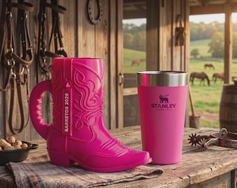 Cowboy Boot Tumbler Holder | Western Drink Sleeve, Handle