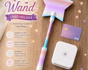 Magic Wand Card Holder, Telescopic Handle, 3D Printed Star, Tap To Pay Gadget