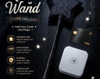 Magic Wand Card Holder, Telescopic Handle, 3D Printed Star, Tap To Pay Gadget
