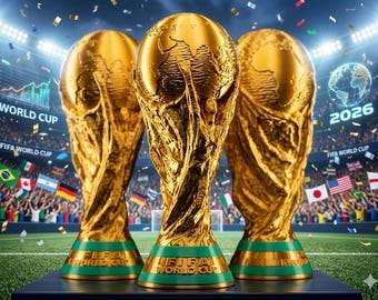 2026 World Cup Trophy Replica – Gold Finish Soccer Tournament Decoration