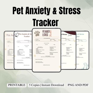 Pet Anxiety Stress Tracker Printable Animal Behavior Log Emotional Wellness Planner Calm Monitoring  Pet Planner PDF PNG Instant Download