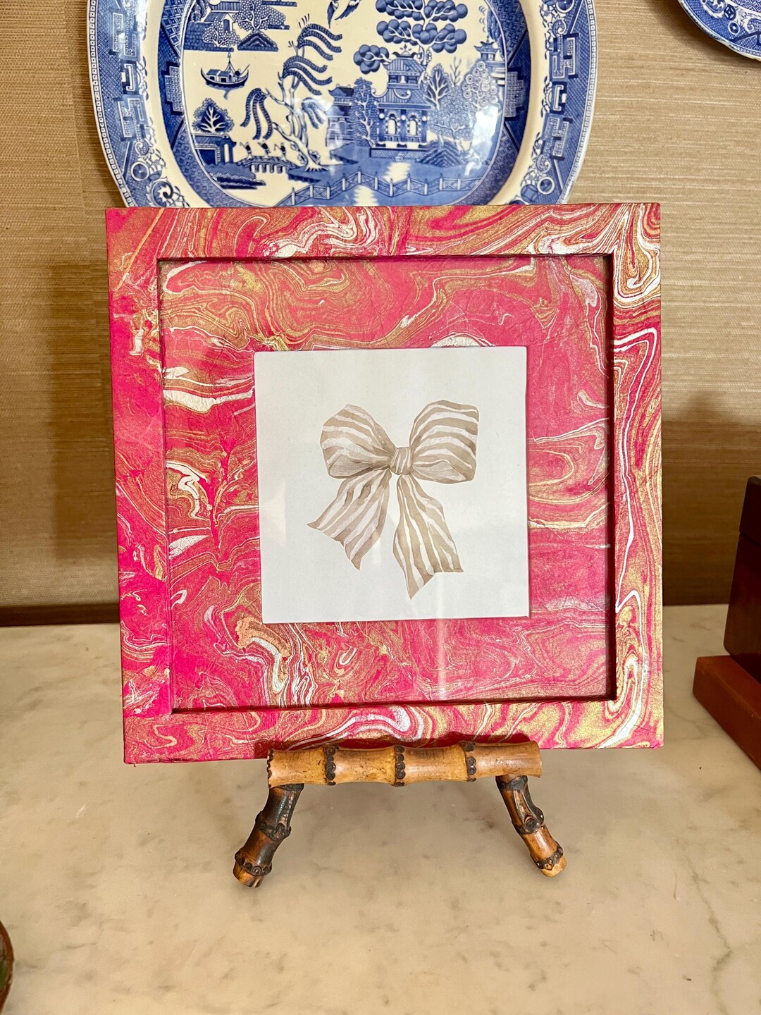 Custom Marbled Paper Wrapped Frame // Square 9x9 Frame - Etsy