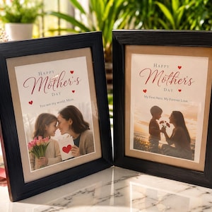 Cornice portafoto per la Festa della Mamma / Cornice personalizzata per mamma e figlio / Cornice con doppia cerniera / Regalo ricordo personalizzato per la mamma / Disponibile in diverse misure