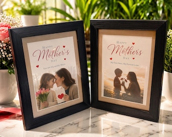 Mother’s Day Photo Frame Gift | Personalized Mom & Son Picture Frame | Double Hinged Frame | Custom Memory Gift for Mom | Multiple Sizes Ava