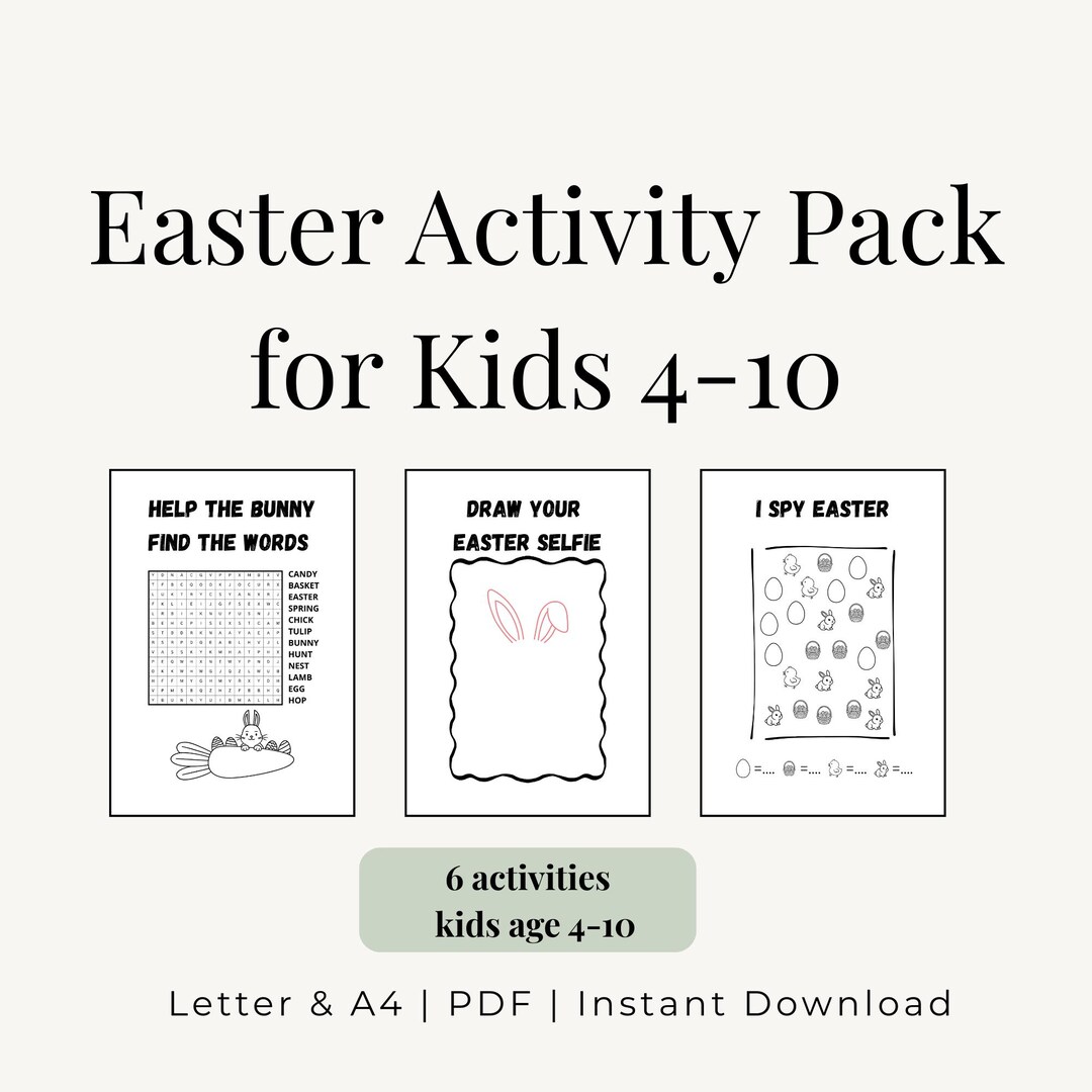 Easter Activity Pack for Kids | Printable Letter & A4 Fun - Etsy Canada