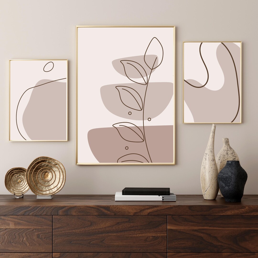 Abstract Neutral Wall Art Set, Minimalist Beige Scandinavian Prints ...