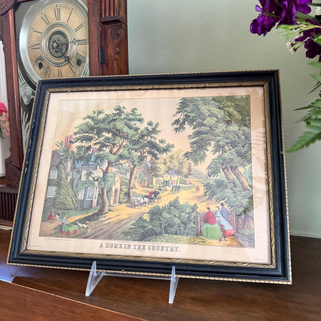 Vintage Countryside Wall Art | English Cottage Village Print ...