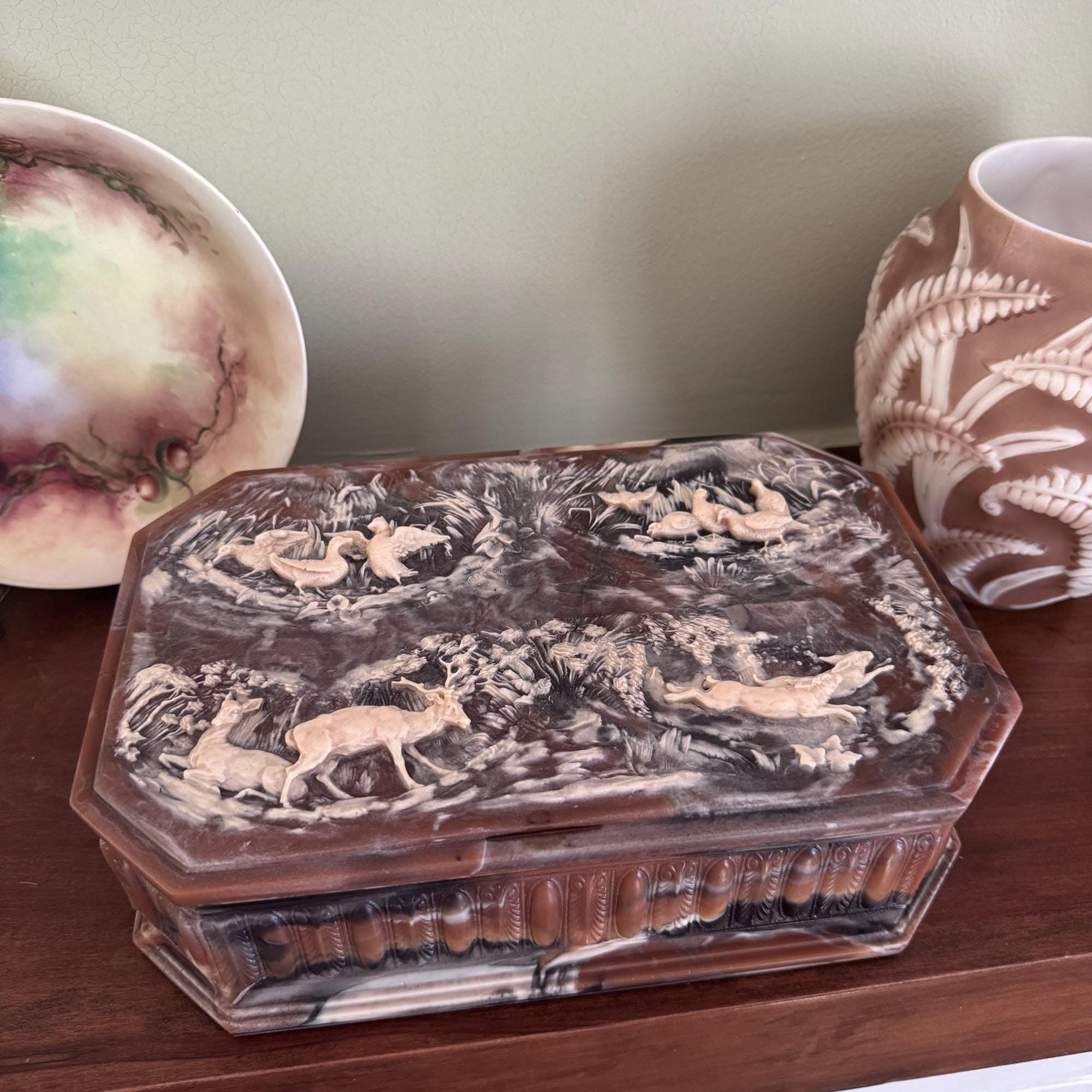 Vintage Incolay Box - Etsy