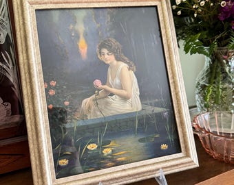 Vintage Romantic Wall Art | American Beauties Print | Grandmillennial Gallery Wall Decor | Cottagecore Floral Woman Art 10x12