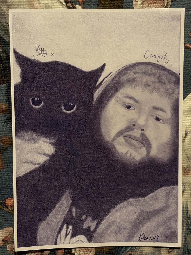 A4 Caseoh and Kitty Print - Etsy