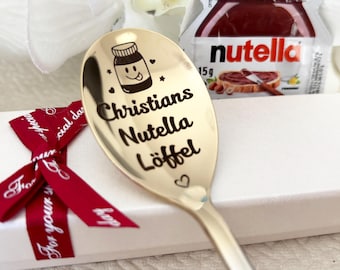 Cucchiaino personalizzato inciso con mini Nutella – Dolce regalo di cioccolato per le emergenze