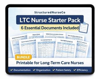 LTC Nurse Starter Pack Bundle | Long Term Care Documentation Bundle