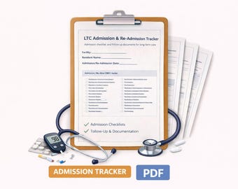 LTC Admission & Readmission Tracker | Long Term Care Nurse Checklist