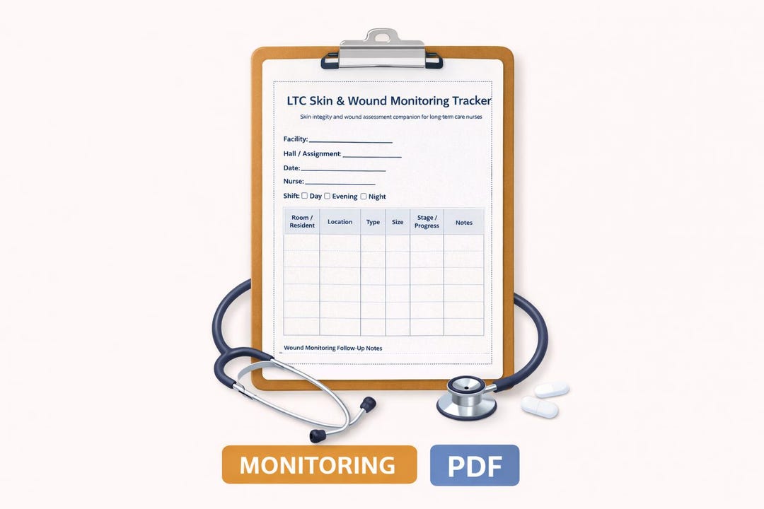 LTC Skin & Wound Monitoring Tracker | Long Term Care Nurse Log - Etsy