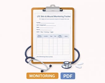 LTC Skin & Wound Monitoring Tracker | Long Term Care Nurse Log