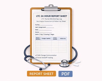 LTC Nurse Report Sheet | Long Term Care Handoff Log (PDF)