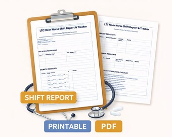 LTC Nurse Shift Report Sheet and Brain Sheet | Long Term Care Documentation (PDF)