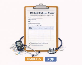 LTC Daily Diabetes Tracker | Nursing CBG Monitoring Sheet PDF