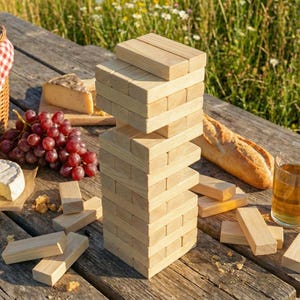 Giant Wooden Stacking Game – 76cm Pine Timber Tower, Outdoor Fun